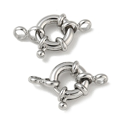 Platinum Brass Spring Ring Clasps, Platinum, 11.5x4.5mm, Hole: 3mm