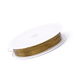 Dark Goldenrod Round Copper Jewelry Wire, Dark Goldenrod, 0.3mm, about 32.8 Feet(10m)/roll, 10 rolls/group