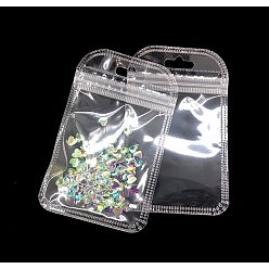 Transparent Rechteckige, wiederverschließbare Kunststoffverpackungsbeutel, selbstdichtender Beutel, Transparent, 11x7 cm, einseitige Dicke: 2.3 mil(0.06mm), 50 Stück / Beutel