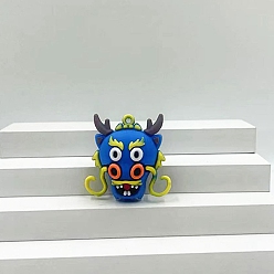 Синий Пластиковые подвески из пвх, прелести дракона, синие, 45x35x21 мм