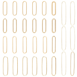 Golden 30Pcs 5 Style Brass Linking Rings, Long-Lasting Plated, Oval, Golden, 15~48x4.5~9.5x1mm, Inner Diameter: 12.5~45.5x2.5~7.5mm, 6Pcs/style