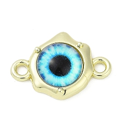 Золотой Прелести соединителя сплава, глаз, со смолой и печатью, без свинца, без кадмии и без никеля, стойки покрытие, золотые, 17.5x12.5x5 мм, отверстие : 1.8 мм