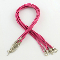 Темно-Розовый 2 колье из искусственной замши с железными цепочками и застежками в виде клешней лобстера, темно-розовыми, 44x0.2 см