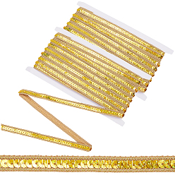 Золотистый 20м полиэстеровых лент, с пластиковыми пайетками, золотые, 1/2 дюйм (12 мм), около 21.87 ярдов (20 м) / комплект