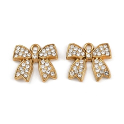 Bowknot 304 из нержавеющей стали горный хрусталь подвески, ионное покрытие (ip), реальный 18 k позолоченный, бантом, 17x19x4 мм, отверстие : 2 мм