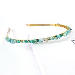 Амазонит Резинки для волос из натурального амазонита, аксессуары для волос для женщин и девочек, 150x130 мм