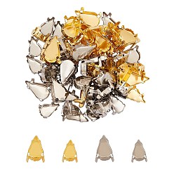 Golden & Stainless Steel Color 201 Stainless Steel Sew on Prong Settings, Claw Settings for Pointed Back Rhinestone, Teardrop, Golden & Stainless Steel Color, Tray: 8~10x5~6mm, 9~12x6~7.5x4.5~5.5mm, Hole: 1mm, 240pcs/box