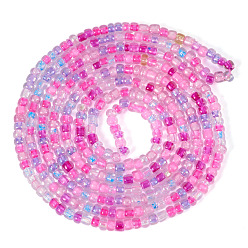 Ярко-Розовый Гранулы cmолы браслеты, оберточные браслеты для женщин, рондель, ярко-розовый, 30-3/4 дюйм (78 см)