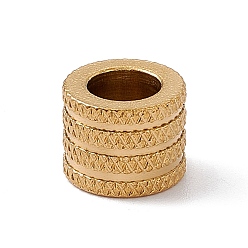 Золотой Узор шеврон 304 европейские бусины из нержавеющей стали, большое отверстие шарик, колонка, золотые, 10x8 мм, отверстие : 6 мм