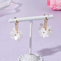 Белый Серьги-гвоздики с цветком из латуни и смолы, С 304 результатами из нержавеющей стали, золотые, белые, 28 мм