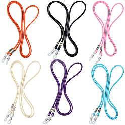 (52) Непрозрачная лаванда 6 шт. 6 цвета вощеные шнуры цепочки для очков, с силиконовыми петлями на концах, разноцветные, 718 мм, 1 шт / цвет