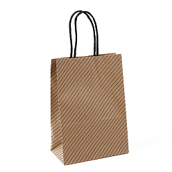 Stripe Бумажные мешки, с ручкой, подарочные пакеты, сумки для покупок, прямоугольные, узоров, 15x8x21 см