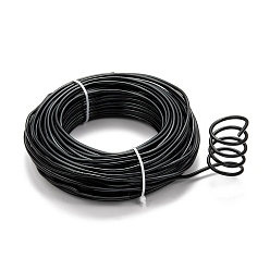 Black Round Aluminum Wire, Bendable Metal Craft Wire, for DIY Jewelry Craft Making, Black, 9 Gauge, 3.0mm, 25m/500g(82 Feet/500g)