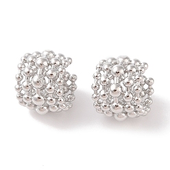 Платина Латунные серьги-каффы для женщин, платина, 16x14.5 мм