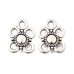 Античное Серебро Сплав люстра компонента ссылки тибетском стиле, цветок, античное серебро, 13x10x1.8 мм, отверстие : 2 мм