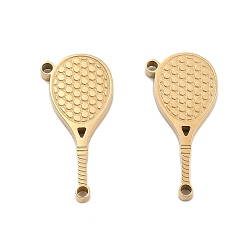 Золотой Ионное покрытие (ip) 304 подвески из нержавеющей стали, очарование теннисной ракетки, золотые, 16.5x8x1.5 мм, отверстие : 1 мм