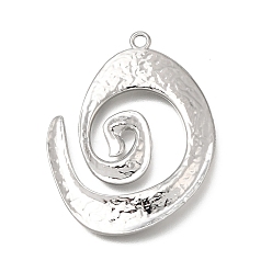 Platino Colgantes de la aleación, dijes con forma helicoidal, Platino, 40x31x2.5 mm, agujero: 2 mm