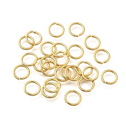 Настоящее золото 18K Латунные кольца прыжок открыт, долговечный, без никеля , реальный 18 k позолоченный, 8.5x1 мм, внутренний диаметр: 6.5 мм