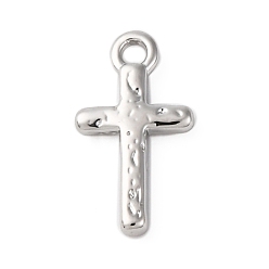 Платина Латунь прелести, без кадмия, без никеля и без свинца, крестик, платина, 11.5x6x1.5 мм, отверстие : 1.2 мм