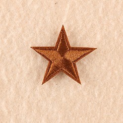 Седло Коричневый Компьютеризированная вышивка тканью утюжок на / шить на заплатках, аксессуары для костюма, аппликация, звезда, седло коричневый, 3x3 см