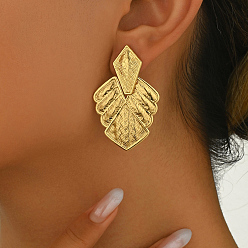 Polygon 201 из нержавеющей стали болтаться серьги, золотые, многоугольник, 37x30 мм