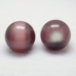 Серо-розавый Кошачий глаз сфера шар дисплей украшение, с дерева базы, украшение дома, увядшая роза, 38~40 мм, дисплей основания для драгоценного камня: 30x12 мм