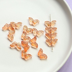 Сэнди Коричневый Бусины лэмпворк ручной работы из золотой фольги, бабочка, песчаный коричневый, 15x8 мм