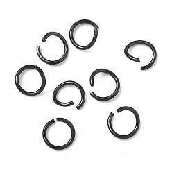 Черный 304 кольца прыжок из нержавеющей стали, круглые кольца, открытые кольца прыжок, чёрные, 7x0.8 мм, внутренний диаметр: 5.7 мм