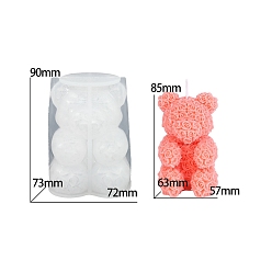 Медведь Силиконовые формы, формы для свечей, формы для литья гипсовой смолы, медведь, 7.2x7.3x8 см