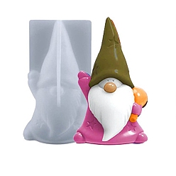 Белый Силиконовые формы для рождественской статуи гнома «сделай сам», Портретная скульптура, формы для литья из смолы, для уф-смолы, изготовление изделий из эпоксидной смолы, белые, 112x70x50 мм