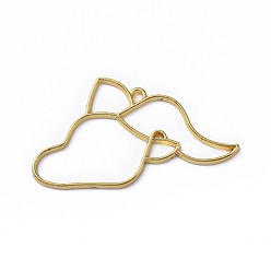Capricorn Zinc Alloy Open Back Bezel Pendants, For DIY UV Resin, Epoxy Resin, Pressed Flower Jewelry, Twelve Constellations, Golden, Capricorn, 31x55x2.5mm, Hole: 2mm