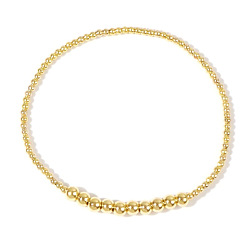 Doré  Bracelets extensibles ronds en laiton de style bohème, or, 6.89 pouce (17.5 cm)