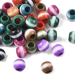 (52) Непрозрачная лаванда Непрозрачный акрил европейского бисера, рондель, большое отверстие шарик, два тона, разноцветные, 15~15.5x12.5 мм, отверстие : 7.7 мм