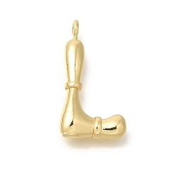 Letter L Стойки обшивки латунные подвески, без кадмия и без свинца, подвески с буквой az~z, Письмо L, 24x13x4.5 мм, отверстие, 2 мм