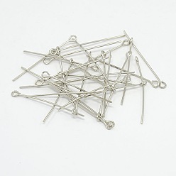 Платина Железный штифт, без кадмия и без свинца, платина, 35x0.7 мм, отверстие : 2 мм, Около 7000 шт / 1000 г