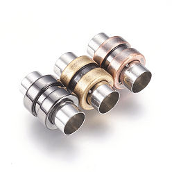 (52) Непрозрачная лаванда 304 магнитные застежки из нержавеющей стали с клеевыми концами, колонка, разноцветные, 16x10 мм, отверстие : 6 мм