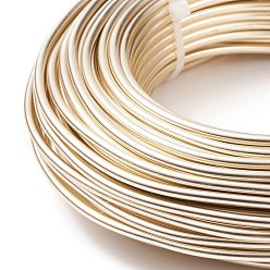 Champagne Gold Round Aluminum Wire, Bendable Metal Craft Wire, Flexible Craft Wire, for Beading Jewelry Doll Craft Making, Champagne Gold, 12 Gauge, 2.0mm, 55m/500g(180.4 Feet/500g)