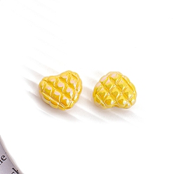 Желтый 5 акриловые бусины с УФ-покрытием, сердце, желтые, 17x20.2 мм, 5 шт / комплект