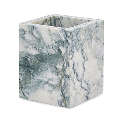 Dark Slate Gray Rectangle Marble Storage Holder for Bathroom, Dark Slate Gray, 8x8x10cm
