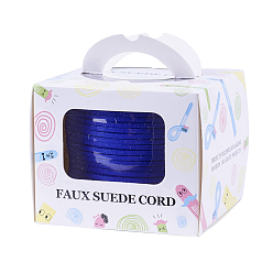 Синий Экологичный шнур из искусственной замши, искусственная замшевая кружева, с блеском порошок, синие, 2.7x1.4 мм