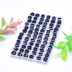 Dark Blue Faceted Cube Imitation Austrian Crystal Beads Strands, Grade AAA, Dark Blue, 8x8mm, Hole: 0.9~1mm, about 288pcs/box