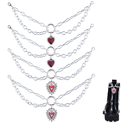 Платина 4 шт 2 стили сплав обувь подвески, сердце, с карабинами из сплава и пружинными кольцами, платина, 270 мм, 2 шт / стиль