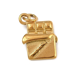 Food 304 подвески из нержавеющей стали, с прыжковых колец, тема еды, золотые, цвет шоколада, 18x14.5x4.5 мм, отверстие : 4 мм