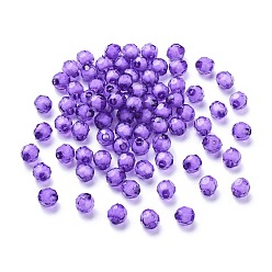 Индиго Прозрачные акриловые бусины, бусина в бусине, граненые, круглые, индиговые, 7 мм, Отверстие : 2 мм , около 2000 шт / 500 г