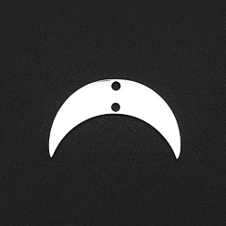 Нержавеющая Сталь Цвет Не тускнеющие 201 2 звенья из нержавеющей стали подвески, лазерная резка, полумесяц, цвет нержавеющей стали, 12x20x1 мм, отверстие : 1.4 мм