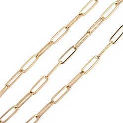 Золотой 304 цепи из нержавеющей стали, пайки, с катушкой, золотые, 15x4.5x1 мм, около 32.81 футов (10 м) / рулон