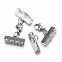 Нержавеющая Сталь Цвет Устойчивы к потускнению 304 застежки-клешни из нержавеющей стали, с концами ленты, цвет нержавеющей стали, 39 мм