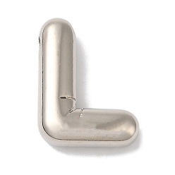 Letter L Не тускнеющие 304 подвески из нержавеющей стали, буквенное очарование, Письмо L, 19x14x5 мм, отверстие : 2 мм