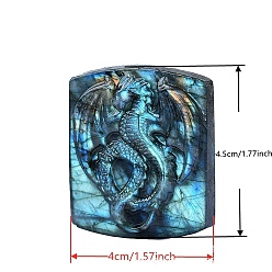 Дракон Резные фигурки исцеления из натурального лабрадорита, Украшения из камня с энергией Рейки, дракон, 45x40 мм