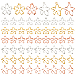 (52) Непрозрачная лаванда 120шт 6 стили подвески из сплава с открытой спиной, морские звезды и цветочные подвески для смолы, изготовление ювелирных изделий из эпоксидной смолы, разноцветные, 22.5~26.5x22x1~2 мм, отверстие : 1~2 мм, 20 шт / стиль